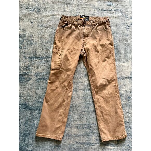 Ariat Tan Field Khaki Rebar M4 Low Rise Straight Leg Work Pant 32 x 29 - Picture 1 of 7